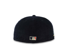 Load image into Gallery viewer, (Corduroy) San Diego Padres New Era MLB 59FIFTY 5950 Fitted Cap Hat Navy Blue Crown/Visor White Logo 10th Anniversary Petcopark Side Patch  Gray UV
