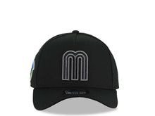Load image into Gallery viewer, Mexico New Era WBC World Baseball Classic 9FORTY 940 Adjustable A-Frame Cap Hat Black Crown/Visor Black/Dark Gray Logo WBC Side Patch Gray UV

