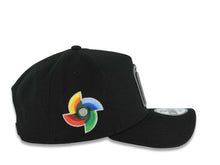 Load image into Gallery viewer, Mexico New Era WBC World Baseball Classic 9FORTY 940 Adjustable A-Frame Cap Hat Black Crown/Visor Black/Dark Gray Logo WBC Side Patch Gray UV
