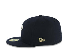 Load image into Gallery viewer, San Diego Padres New Era MLB 59FIFTY 5950 Fitted Cap Hat Navy Blue Crown/Visor Glow White/Metallic Gold Script P Logo 40th Anniversary Side Patch
