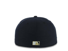 Load image into Gallery viewer, San Diego Padres New Era MLB 59FIFTY 5950 Fitted Cap Hat Navy Blue Crown/Visor Glow White/Metallic Gold Script P Logo 40th Anniversary Side Patch
