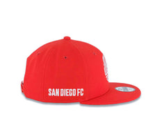Load image into Gallery viewer, (Youth) San Diego FC New Era MLS 9FIFTY 950 Kid Snapback Cap Hat Red Crown/Visor White Logo Gray UV
