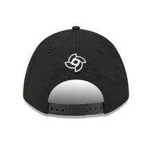 Load image into Gallery viewer, Mexico New Era WBC World Baseball Classic 9FORTY 940 Adjustable A-Frame M-Crown Cap Hat Black Crown/Visor Black/White Logo Mexico Flag Side Patch
