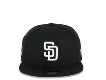 Load image into Gallery viewer, San Diego Padres New Era MLB 59FIFTY 5950 Fitted Cap Hat Black Crown/Visor White Logo South Bay Pier Side Patch Gray UV
