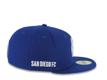 Load image into Gallery viewer, San Diego FC New Era MLS 59FIFTY 5950 Fitted Cap Hat Royal Blue Crown/Visor White Logo Gray UV

