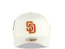 Load image into Gallery viewer, San Diego Padres New Era MLB 9FORTY 940 Adjustable A-Frame Cap Hat Cream Crown/Visor Red/Metallic Gold Logo 40th Anniversary Side Patch Red UV
