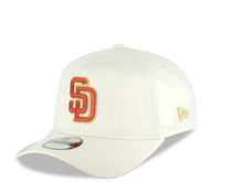 Load image into Gallery viewer, San Diego Padres New Era MLB 9FORTY 940 Adjustable A-Frame Cap Hat Cream Crown/Visor Red/Metallic Gold Logo 40th Anniversary Side Patch Red UV
