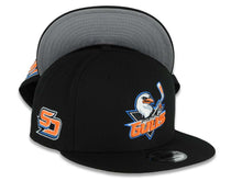 Load image into Gallery viewer, San Diego Gulls New Era NHL 9FIFTY 950 Snapback Cap Hat Black Crown/Visor Team Color Logo Gray UV
