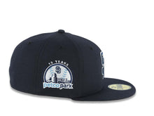 Load image into Gallery viewer, San Diego Padres New Era MLB 59FIFTY 5950 Fitted Cap Hat Navy Blue Crown/Visor Navy Blue/White Logo 10 Years Petcopark Side Patch Gray UV
