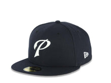 Load image into Gallery viewer, San Diego Padres New Era MLB 59FIFTY 5950 Fitted Cap Hat Navy Blue Crown/Visor Glow White Script P Logo 1998 World Series Side Patch Gray UV
