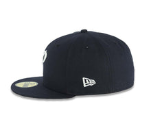 Load image into Gallery viewer, San Diego Padres New Era MLB 59FIFTY 5950 Fitted Cap Hat Navy Blue Crown/Visor Glow White Script P Logo 1998 World Series Side Patch Gray UV
