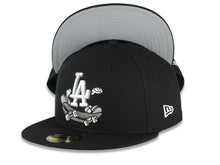 Load image into Gallery viewer, Los Angeles Dodgers New Era MLB 59FIFTY 5950 Fitted Cap Hat Black Crown/Visor White Logo With Skateboarding Gray UV
