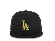 Load image into Gallery viewer, Los Angeles Dodgers New Era MLB 59FIFTY 5950 Fitted Cap Hat Black Crown/Visor Metallic Gold Logo 2025 World Series Champions Gray UV
