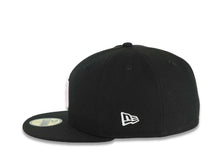 Load image into Gallery viewer, San Diego Padres New Era MLB 59FIFTY 5950 Fitted Cap Hat Black Crown/Visor White/Pink Logo 1998 World Series Side Patch Gray UV
