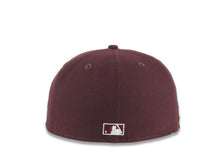 Load image into Gallery viewer, San Diego Padres New Era MLB 59FIFTY 5950 Fitted Cap Hat Maroon Crown/Visor White Flat Stitch Logo 10Years Petcopark Side Patch Gray UV
