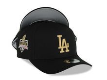Load image into Gallery viewer, Los Angeles Dodgers New Era MLB 9FORTY 940 Adjustable A-Frame Cap Hat Black Crown/Visor Metallic Gold Logo 2025 World Series Champions Gray UV

