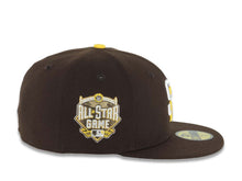 Load image into Gallery viewer, San Diego Padres New Era MLB 59FIFTY 5950 Fitted Cap Hat Dark Brown Crown/Visor White/Yellow Logo 2016 All-Star Game Side Patch
