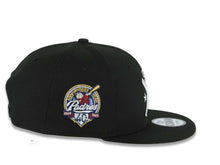 Load image into Gallery viewer, San Diego Padres New Era MLB 9FIFTY 950 Snapback Cap Hat Black Crown/Visor White Bats Logo 40th Anniversary Side Patch Gray UV
