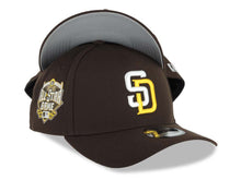 Load image into Gallery viewer, San Diego Padres New Era MLB 9FORTY 940 Adjustable A-Frame Cap Hat Brown Crown/Visor White/Yellow Logo 2016 All-Star Game Side Patch
