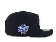 Load image into Gallery viewer, San Diego Padres New Era MLB 9FIFTY 950 A-Frame Snapback Cap Hat Navy Blue Crown/Visor White/Orange Logo 1998 World Series Side Patch Gray UV
