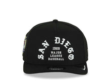 Load image into Gallery viewer, San Diego Padres New Era MLB 9FIFTY 950 Snapback A-Frame Cap Hat Black Crown/Visor White Logo 1969 Major League Baseball 40th Anniversary Side Patch
