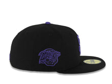 Load image into Gallery viewer, San Diego Padres New Era MLB 59FIFTY 5950 Fitted Cap Hat Black Crown/Visor Purple Logo 1998 World Series Side Patch Gray UV
