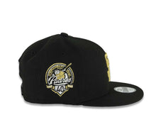 Load image into Gallery viewer, (Youth)San Diego Padres New Era MLB 9FIFTY 950 Kid Snapback Cap Hat Black Crown/Visor Metallic Gold Logo With Palm 40th Anniversary Side Patch Gray UV
