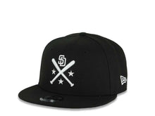 Load image into Gallery viewer, (Youth)San Diego Padres New Era MLB 9FIFTY 950 Kid Snapback Cap Hat Black Crown/Visor White Bats Logo 40th Anniversary Side Patch Gray UV
