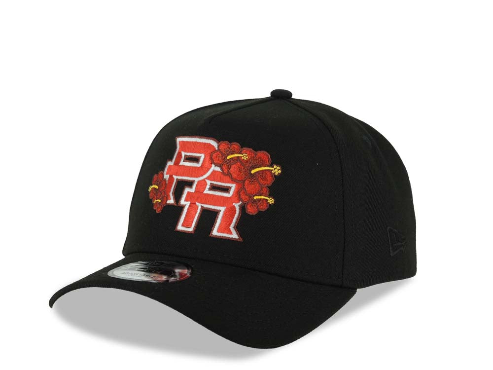 Puerto Rico New Era 9FORTY 940 Adjustable A-Frame Cap Hat Black