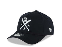 Load image into Gallery viewer, San Diego Padres New Era MLB 9FORTY 940 Adjustable A-Frame Cap Hat Navy Crown/Visor White Bats Logo 1998 World Series Side Patch Gray UV
