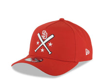 Load image into Gallery viewer, San Diego Padres New Era MLB 9FORTY 940 Adjustable A-Frame Cap Hat Red Crown/Visor White Bats Logo Petco Park 10 Years Side Patch Gray UV
