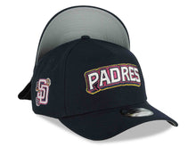 Load image into Gallery viewer, San Diego Padres New Era MLB 9FORTY 940 Adjustable A-Frame Cap Hat Navy Blue Crown/Visor White/Magenta/Yellow Script Logo SD Patch (2026 City Connect 2.0)
