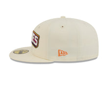 Load image into Gallery viewer, San Diego Padres New Era MLB 59FIFTY 5950 Fitted Cap Hat Chrome White Crown/Visor White/Magenta/Yellow Script Logo SD Side Patch (2026 City Connect 2.0)
