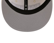Load image into Gallery viewer, San Diego Padres New Era MLB 59FIFTY 5950 Fitted Cap Hat Chrome White Crown/Visor White/Magenta/Yellow Script Logo SD Side Patch (2026 City Connect 2.0)
