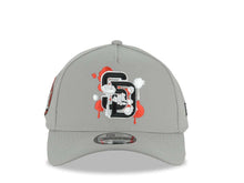 Load image into Gallery viewer, (Capland Exclusive) San Diego Padres New Era MLB 9FORTY 940 Adjustable A-Frame Gray Cap Hat Black/White/Red Splatter Logo Petco Park 20 Years Patch
