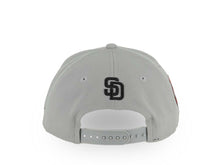 Load image into Gallery viewer, (Capland Exclusive) San Diego Padres New Era MLB 9FORTY 940 Adjustable A-Frame Gray Cap Hat Black/White/Red Splatter Logo Petco Park 20 Years Patch
