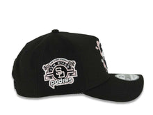 Load image into Gallery viewer, (Capland Exclusive) San Diego Padres New Era MLB 9FORTY 940 Adjustable A-Frame Black Cap Hat Black/White/Pink Splatter Logo Stadium Side Patch

