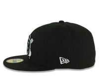 Load image into Gallery viewer, (Capland Exclusive) San Diego Padres New Era MLB 59FIFTY 5950 Fitted Black Cap Hat Black/White/Gray Splatter Logo 1984 World Series Side Patch
