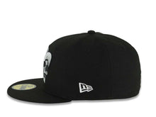 Load image into Gallery viewer, Mexico New Era 59FIFTY 5950 Fitted Cap Hat Black Crown/Visor Black/White/Gray Skull Logo Aztec Calendar Side Patch Gray UV
