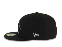 Load image into Gallery viewer, Mexico New Era 59FIFTY 5950 Fitted Cap Hat Black Crown/Visor Black/White Aztec Headdress Logo Mexico Flag Side Patch Gray UV
