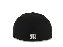 Load image into Gallery viewer, Mexico New Era 59FIFTY 5950 Fitted Cap Hat Black Crown/Visor Black/White Aztec Headdress Logo Mexico Flag Side Patch Gray UV
