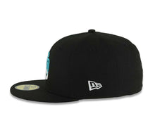 Load image into Gallery viewer, San Diego Padres New Era MLB 59FIFTY 5950 Fitted Cap Hat Black Crown/Visor White/Teal Drip Logo Petco Park 20 Years Side Patch Gray UV
