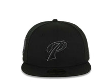 Load image into Gallery viewer, San Diego Padres New Era MLB 59FIFTY 5950 Fitted Cap Hat Black Crown/Visor Black/Dark Gray P Logo 40th Anniversary Side Patch Gray UV

