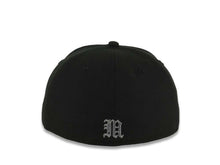 Load image into Gallery viewer, Mexico New Era 59FIFTY 5950 Fitted Cap Hat Black Crown/Visor Black/Dark Gray Aztec Headdress Logo Dark Gray UV
