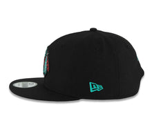 Load image into Gallery viewer, Chicago Blackhawks New Era NHL 9FIFTY 950 Snapback Cap Hat Black Crown/Visor Gray/Teal/Magenta Native Indian Logo Teal UV
