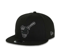 Load image into Gallery viewer, San Diego Padres New Era MLB 9FIFTY 950 Snapback Cap Hat Black Crown/Visor Black/Dark Gray Swinging Friar Logo Petco Park 10 Years Side Patch

