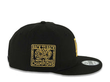 Load image into Gallery viewer, Los Angeles Dodgers New Era MLB 9FIFTY 950 Snapback Cap Hat Black Crown/Visor Metallic Gold Logo 2024-25 Back To Back World Series Champs Side Patch
