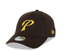 Load image into Gallery viewer, San Diego Padres New Era MLB 39THIRTY 3930 Flexfit Cap Hat Dark Brown Crown/Visor Yellow P Logo 40th Anniversary Side Patch
