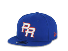 Load image into Gallery viewer, Puerto Rico New Era 9FIFTY 950 Snapback Cap Hat Royal Blue Crown/Visor White/Red Logo WBC World Baseball Classic Side Patch Green UV
