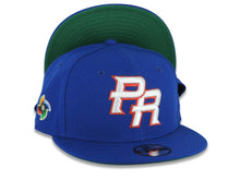 Load image into Gallery viewer, (Youth)Puerto Rico New Era 9FIFTY 950 Kid Snapback Cap Hat Royal Blue Crown/Visor White/Red Logo WBC Logo Side Patch Green UV
